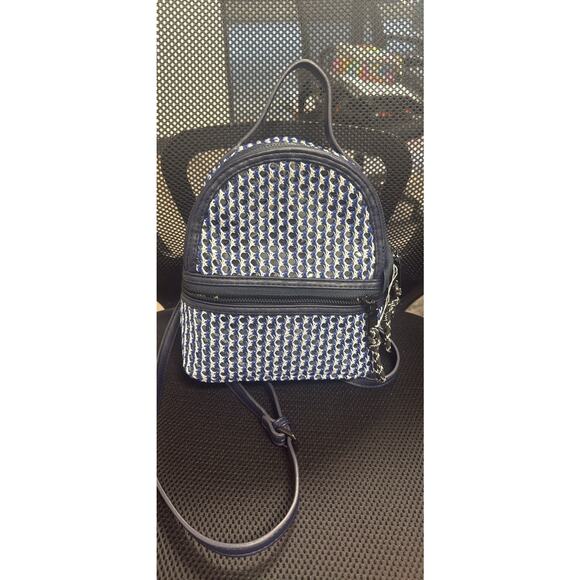 Steve Madden Murray Mesh Convertible Backpack Navy BMURRAY - Picture 8 of 8